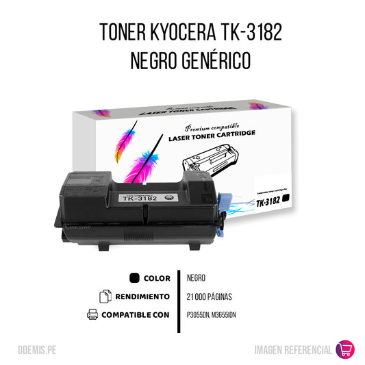 Toner Kyocera TK-3182 Negro 21K Pág. P3055DN Compatible