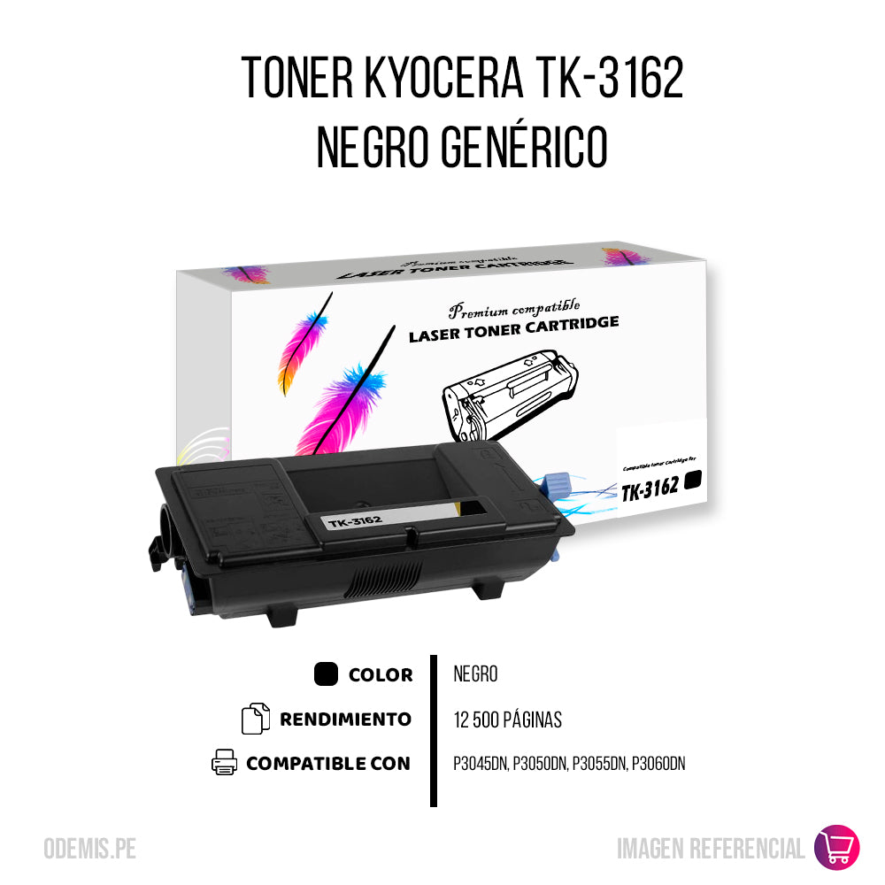 Toner Kyocera TK-3162 Negro 12.5K Pág. P3045Dn Compatible