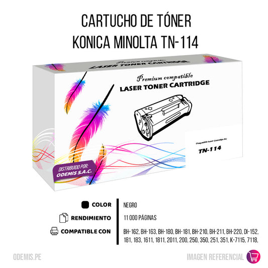 Toner Konica minolta TN-114 Negro 11K Pág. 163 Compatible