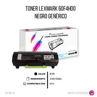 Toner Lexmark 60F4H00 Negro 10K Pág. MX510de Compatible