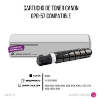Toner Canon GPR-57 Negro 14,1K Pág. 4725i Compatible