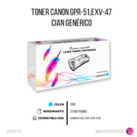 Toner Canon GPR-51, EXV-47 Cian 21,5K Pág. C250iF Compatible
