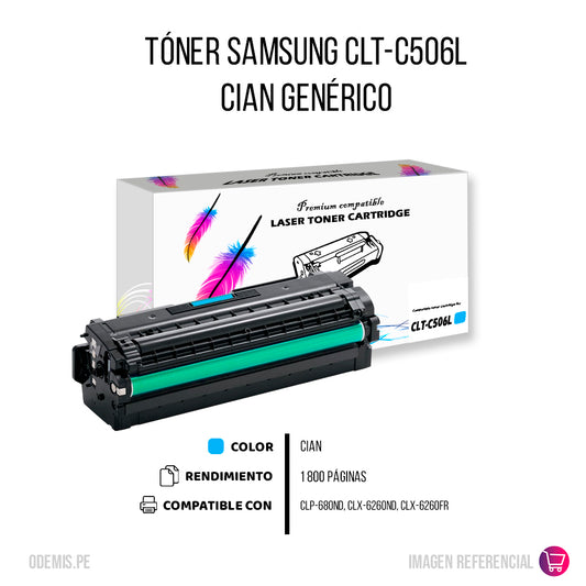 Toner Samsung CLT-C506L Cian 3500 Pág. CLP-680ND Compatible