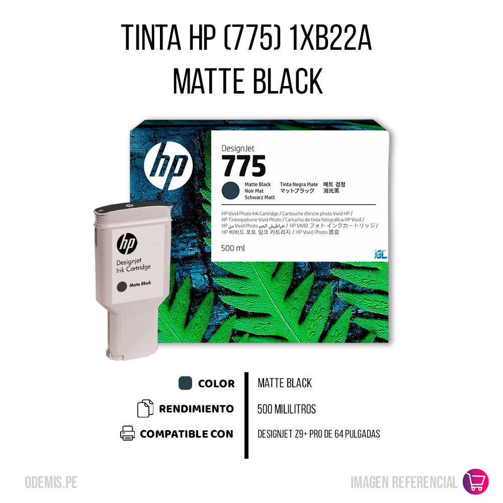 Tinta Hp 775 Negro Mate 1XB22A 500ml Z9+ Pro Original