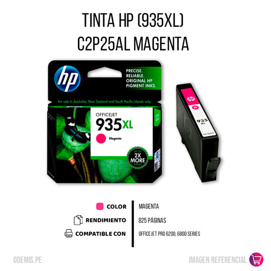 Tinta HP 935XL Magenta C2P25AL 825 Pág. 6830, 6820 Original
