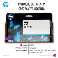 Tinta HP 72 Magenta C9372A 130ml T610, T620 Original