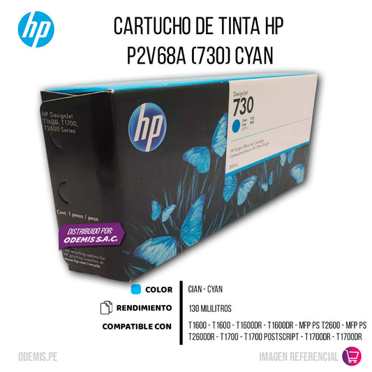 Tinta HP 730 Cyan P2V68A 300ml T1600, T1600dr Original
