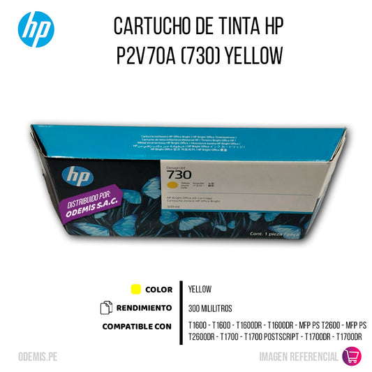 Tinta HP 730 Yellow P2V70A 300ml T1600, T1600Dr Original