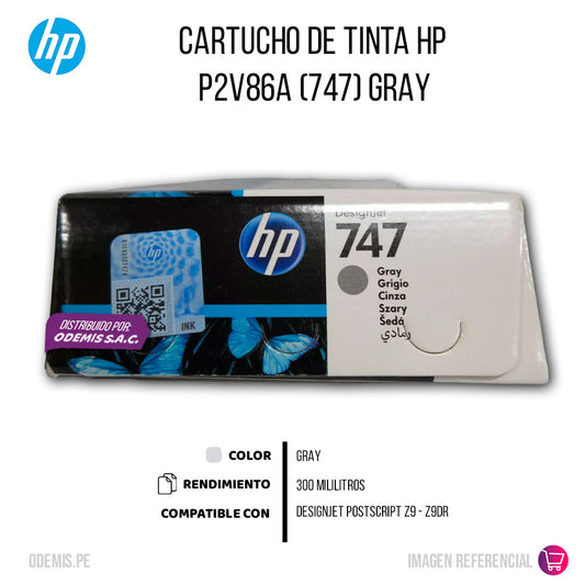 Tinta HP 747 Gray P2V86A 300ml Z9, Z9DR Original