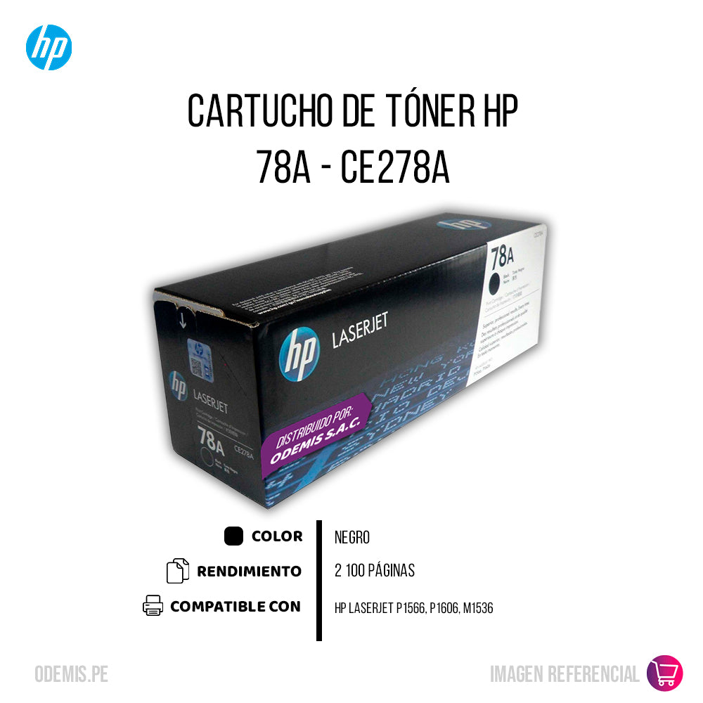 Toner HP 78A Negro CE278A 2,100 Pág. P1606 Original