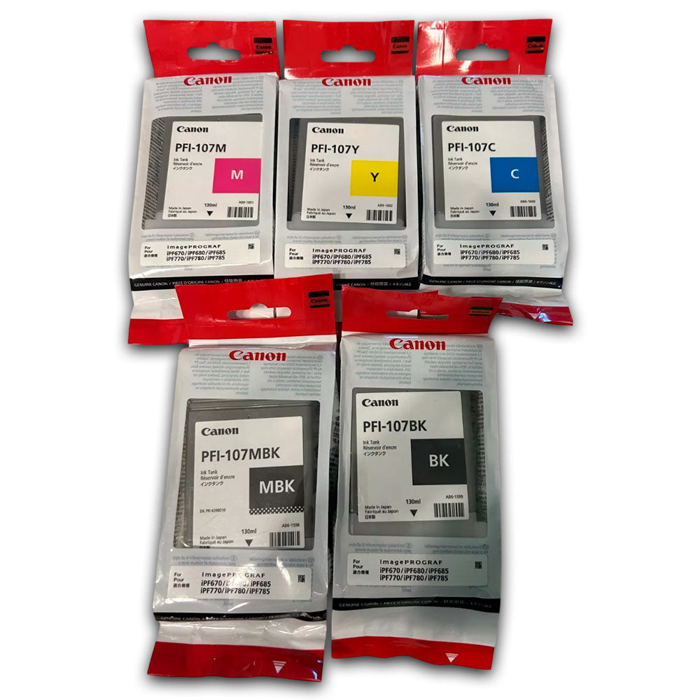 Kit de Tinta canon PFI-107 CYMK 130ml IPF770 Original