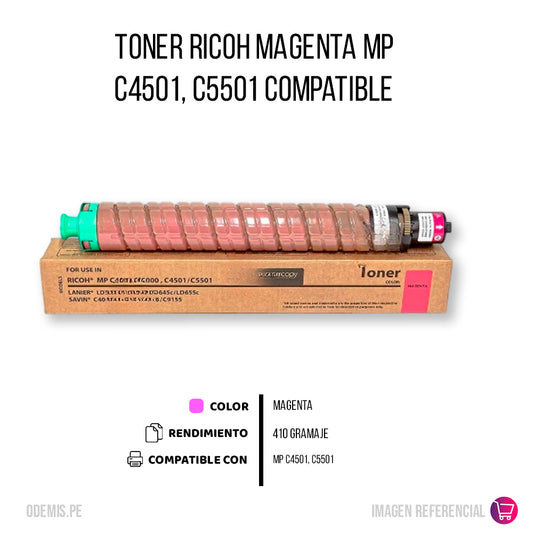 Toner Ricoh MP C4501, C5501 Magenta 410g Compatible