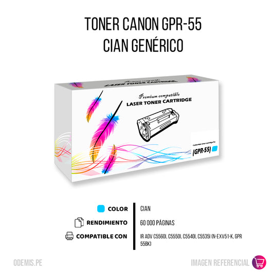 Toner GPR-55 Cian 60k Pág. IR ADV C5560I, C5550I Compatible
