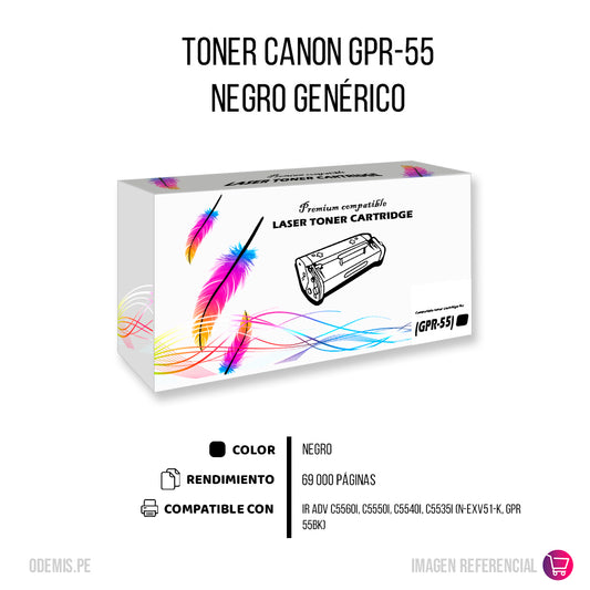 Toner GPR-55 Negro 69k Pág. IR ADV C5560I, C5550I Compatible