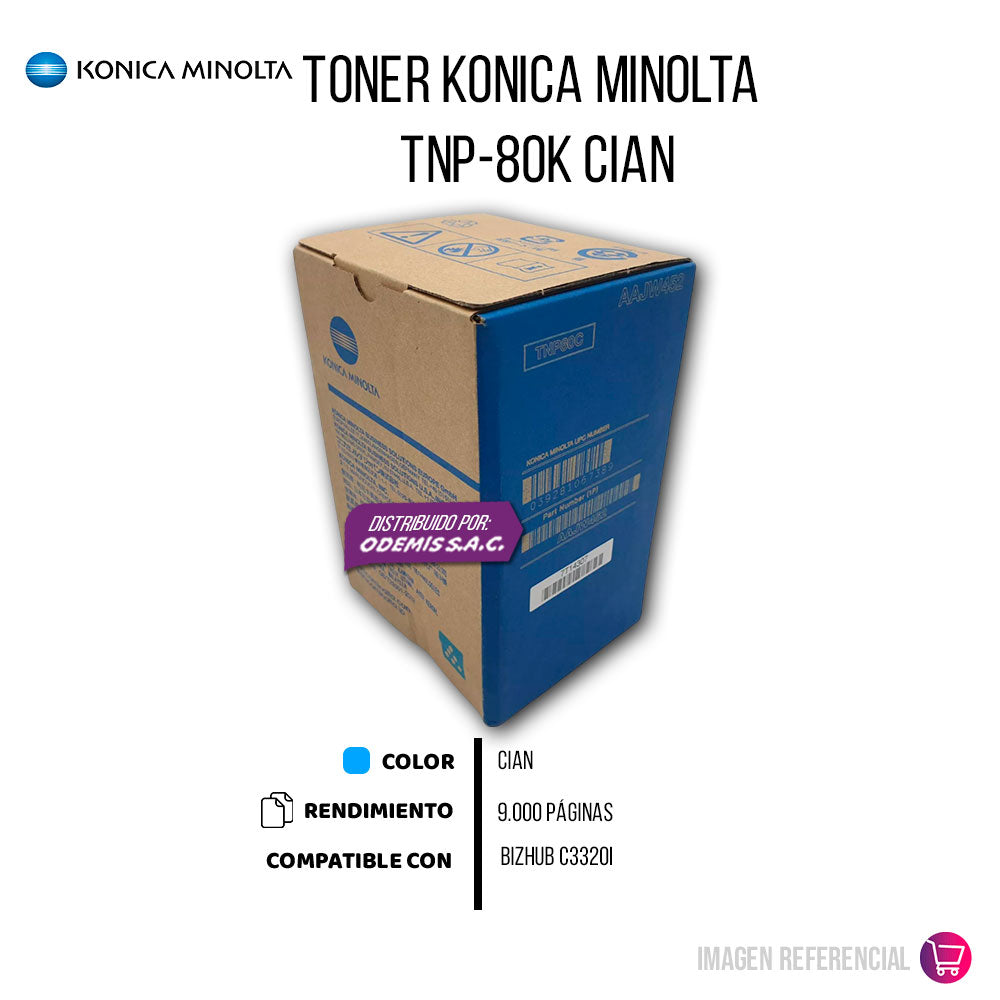 Toner Konica Minolta TNP80C Cian 9K Pág. C3320i Original