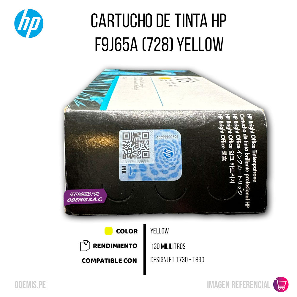 Tinta HP 728 Yellow F9J65A 130ml T830 Original