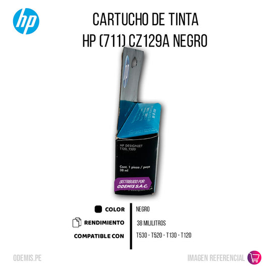 Tinta HP 711 Negro CZ129A 38ml T120, T130 Original