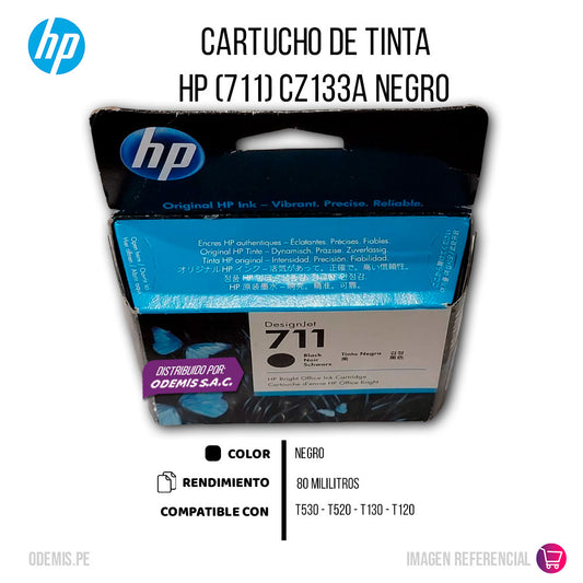 Tinta HP 711 Negro CZ133A 80ml T120 de 24", T520 Original