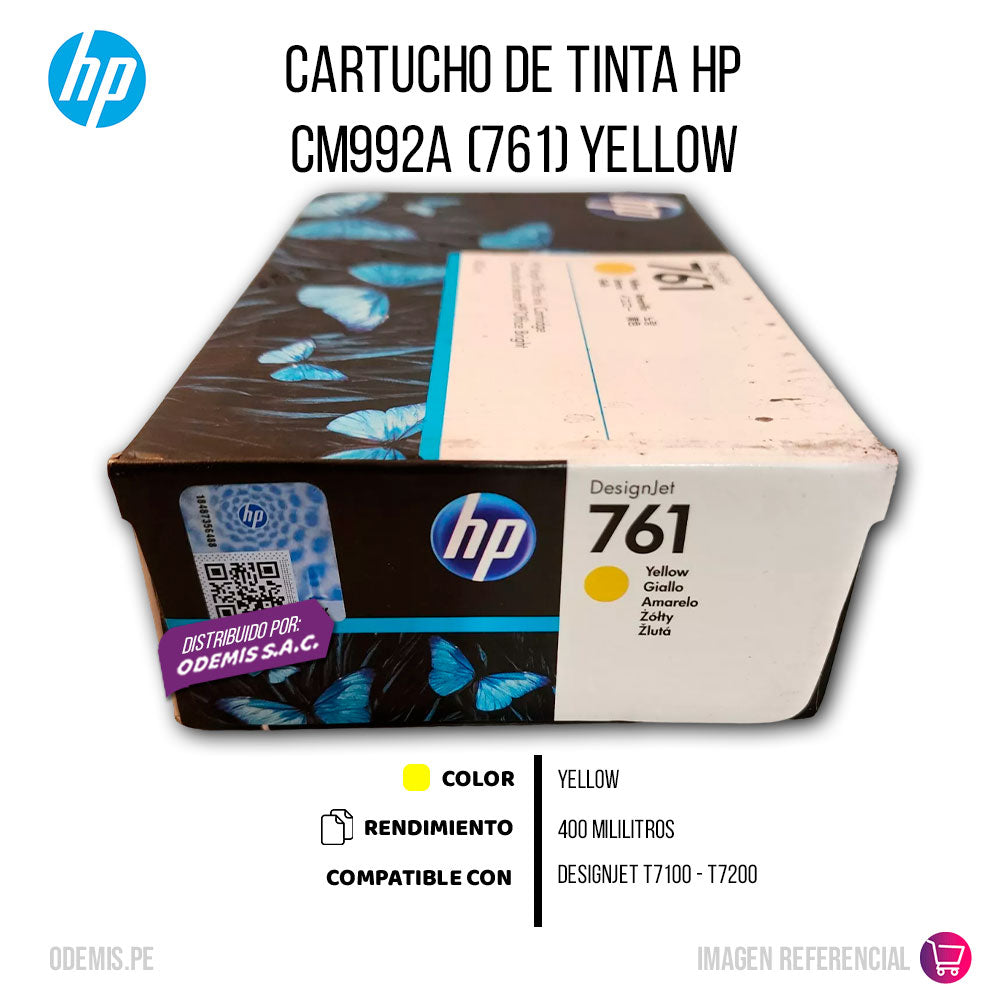 Tinta HP 761 Yellow CM992A 400ml T7100, T7200 Original