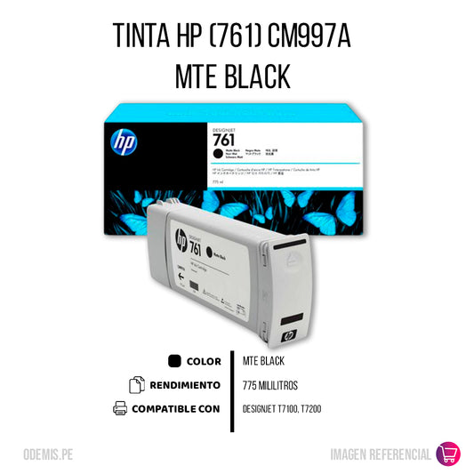 Tinta HP 761 Negro mate CM997A T7100, T7200 Original