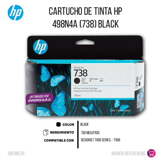 Tinta HP 738 Negro 498N4A 130ml T850, T950 Original