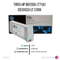Tinta HP 771A Cian B6Y20A 775ml Z6600, Z6200 Original