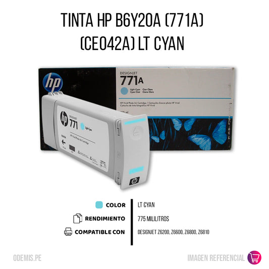Tinta HP 771A Cian B6Y20A 775ml Z6600, Z6200 Original