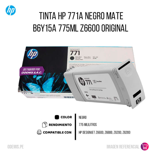 Tinta HP 771A Negro Mate B6Y15A 775ml Z6600 Original
