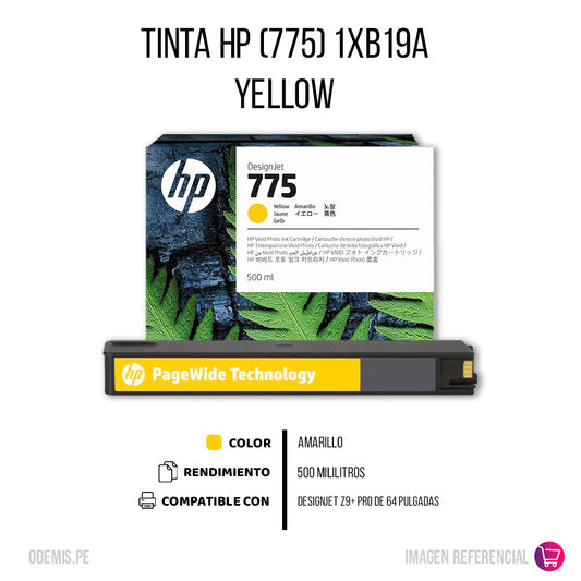 Tinta HP 775 Yellow 1XB19A 500ml Z9+ Pro Original