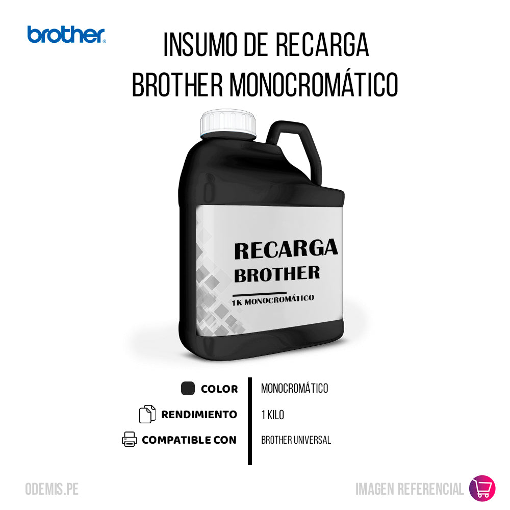 Recarga de Toner Brother Monocromo 1 Kilo Compatible