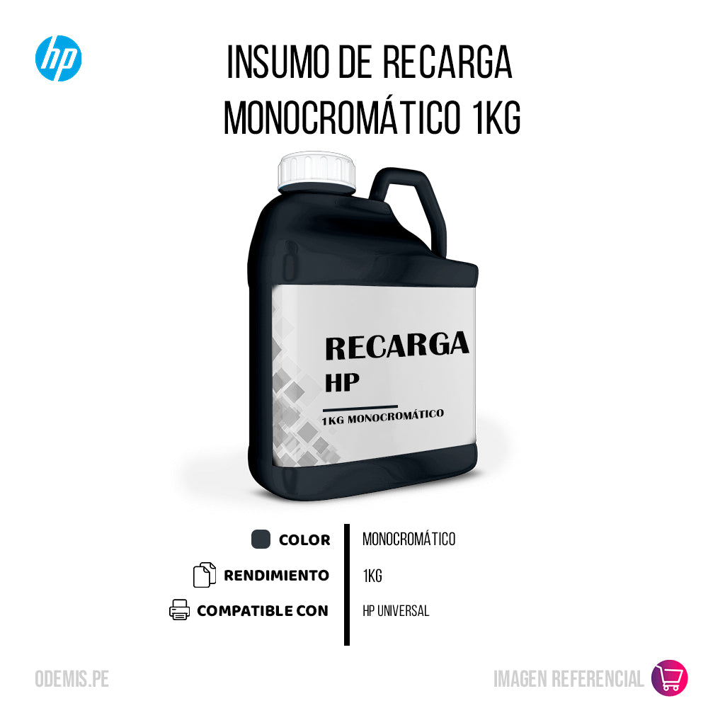 Recarga de Toner HP Monocromo 1 Kilo Compatible