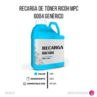 Recarga de Toner Ricoh MPC 6004 Cian 500g Compatible