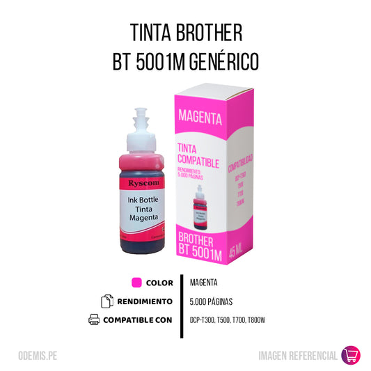 Tinta Brother BT 5001M Magenta 5K Pág. DCP-T300 Compatible
