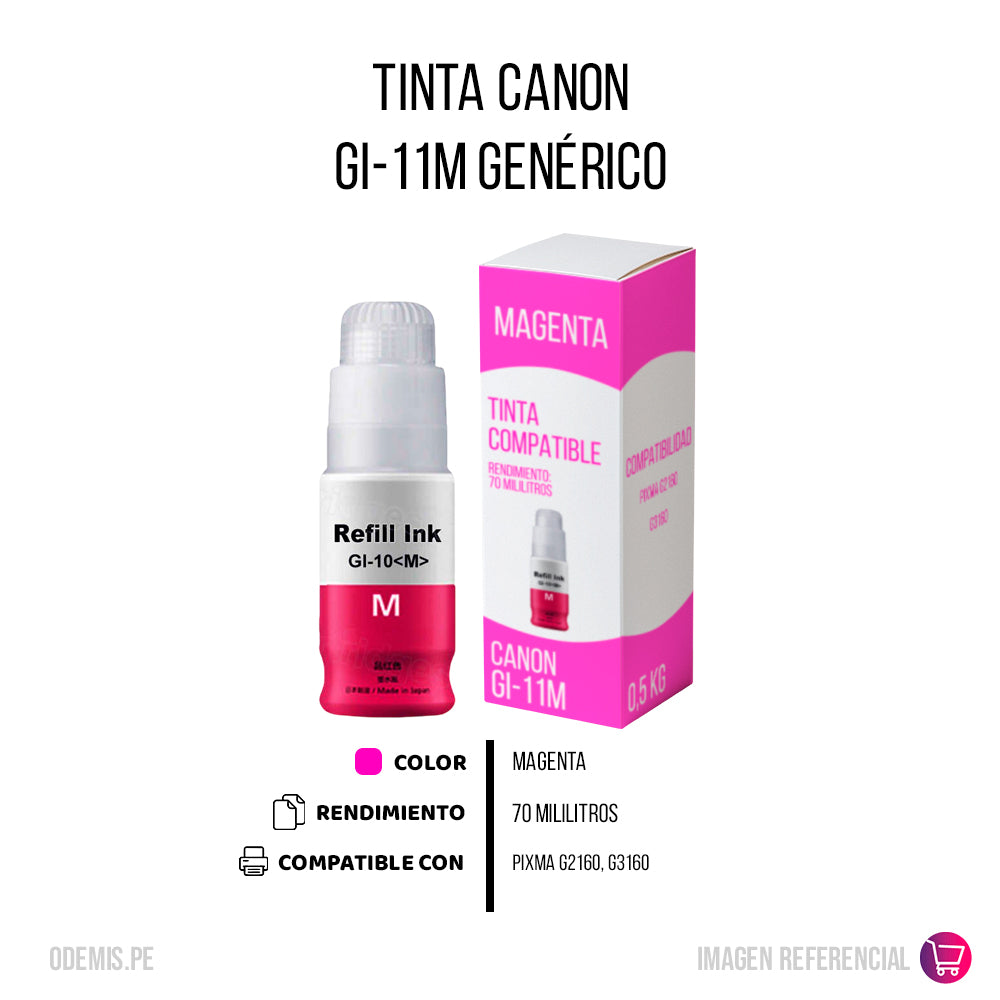 Tinta Canon GI-11M Magenta 70ml G2160, G3160 Compatible