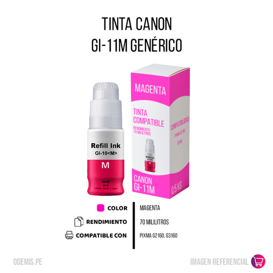 Tinta Canon GI-11M Magenta 70ml G2160, G3160 Compatible