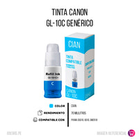 Tinta Canon GI-10C Cian 70ml G5010, 6010 Compatible