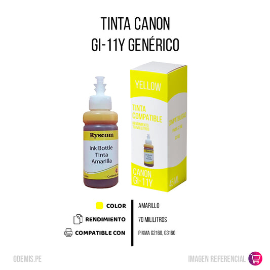 Tinta Canon GI-11Y Yellow 70ml G2160, G3160 Compatible