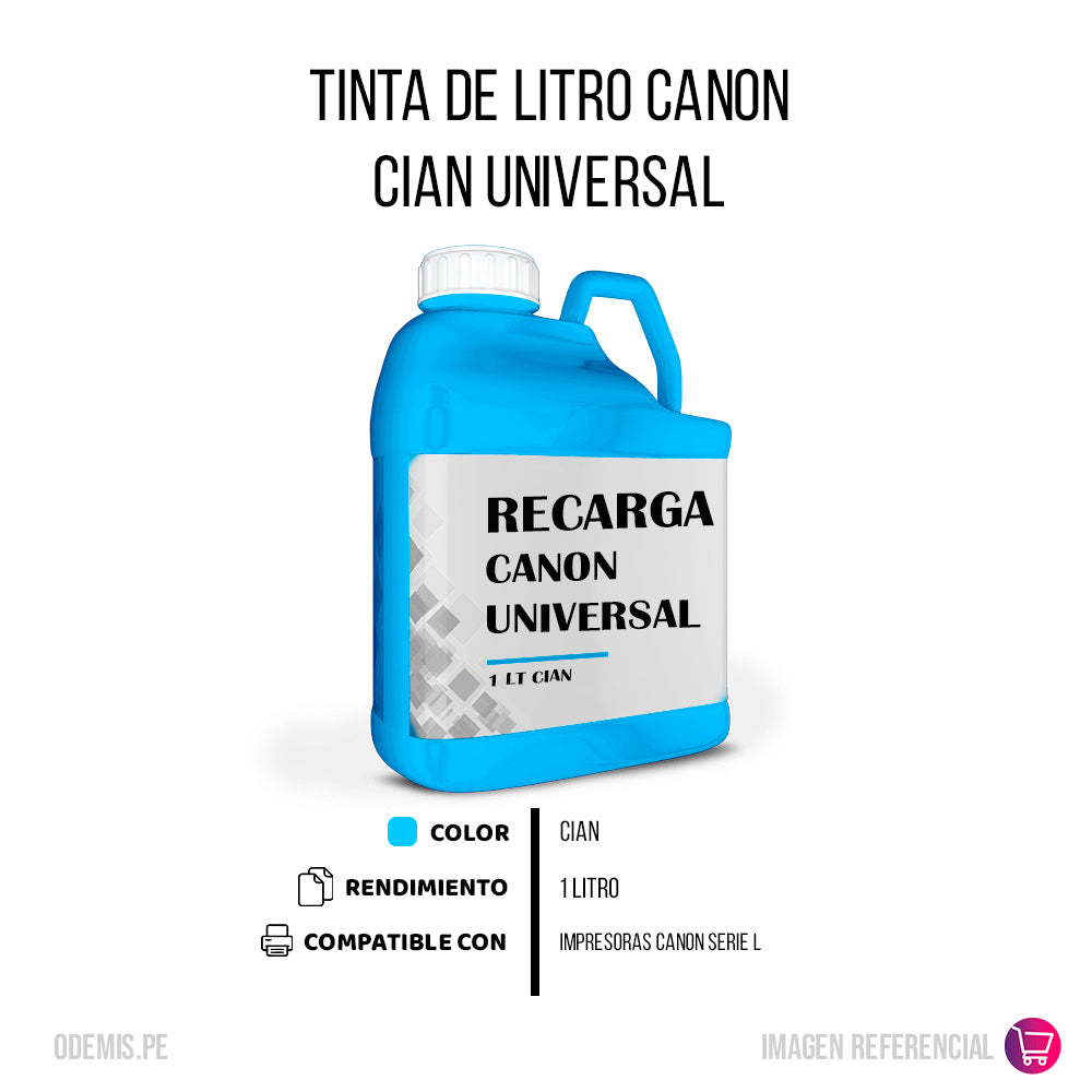 Tinta de Litro para Canon Cian Compatible