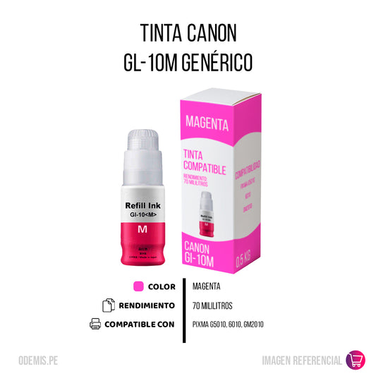 Tinta Canon GI-10M Magenta 70ml G5010, 6010 Compatible