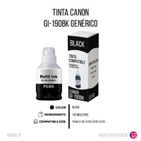 Tinta Canon GI-190BK Negro 135ml G3100, G2110 Compatible
