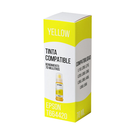 Tinta Epson T664420 Yellow 70ml L110, L200 Compatible
