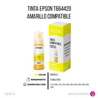 Tinta Epson T664420 Yellow 70ml L110, L200 Compatible