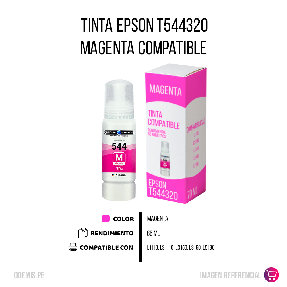Tinta Epson T544320 Magenta 65ml L1110, L31110 Compatible