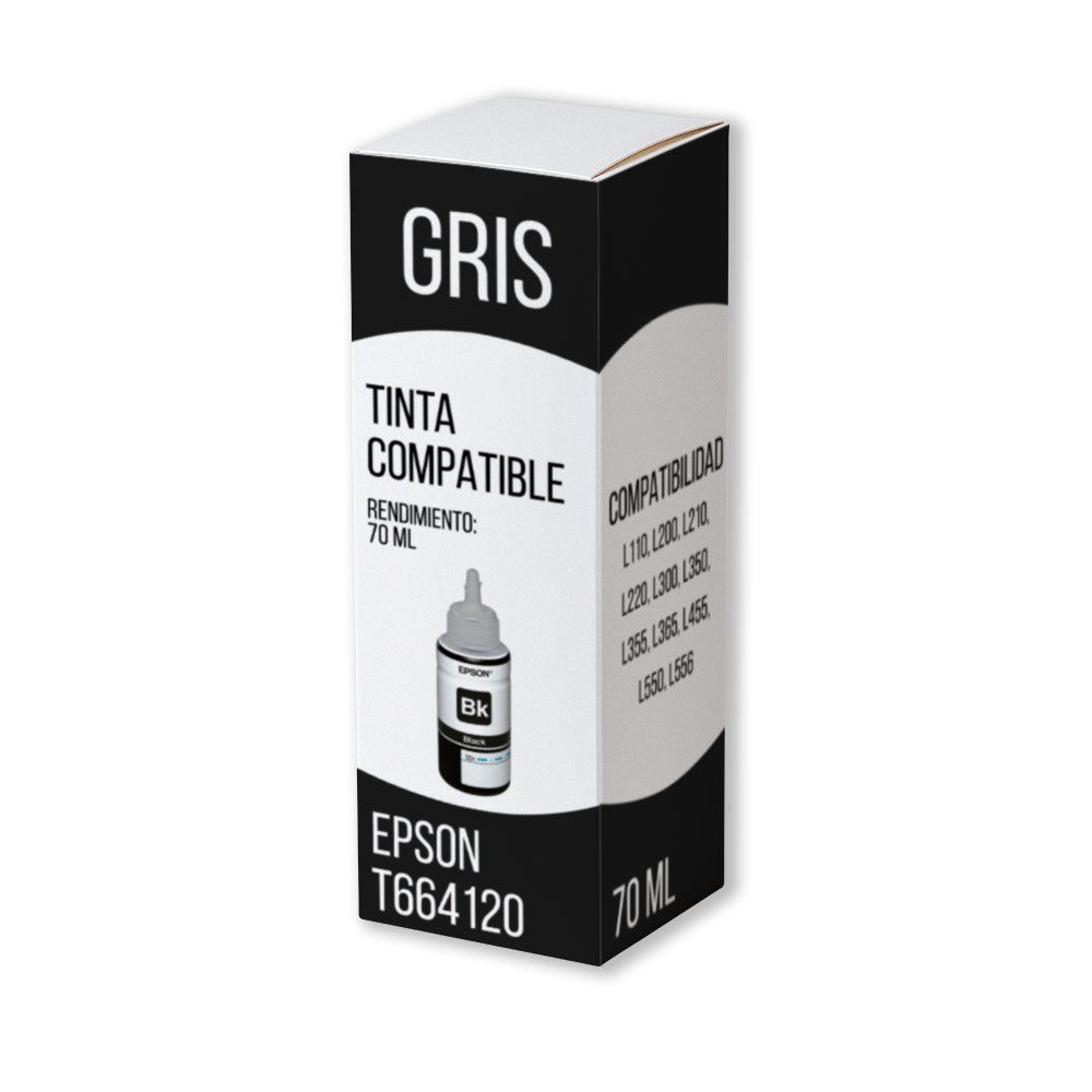 Tinta Epson T664120 Negro 70ml L575, L210 Compatible
