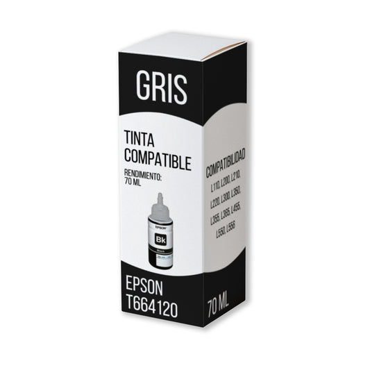 Tinta Epson T664120 Negro 70ml L575, L210 Compatible