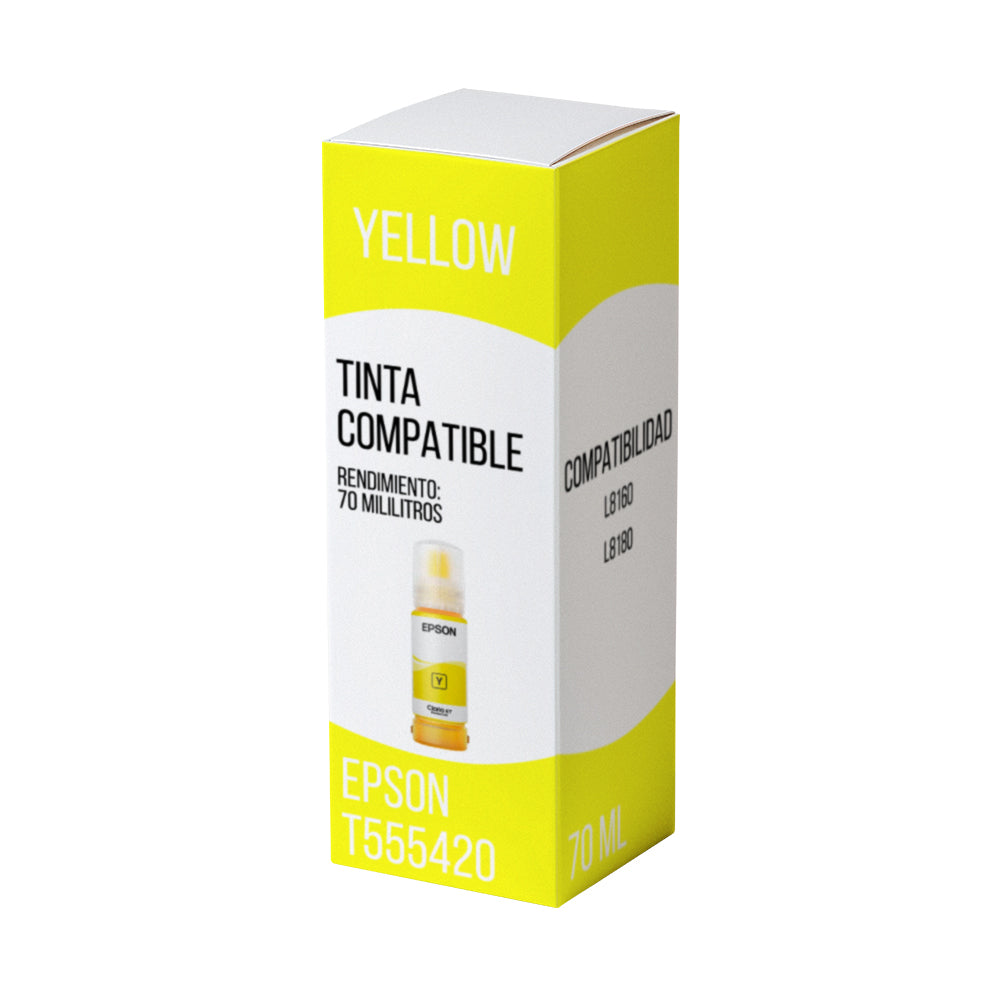 Tinta Epson T555420 Yellow 70 ml L8160, L8180 Compatible