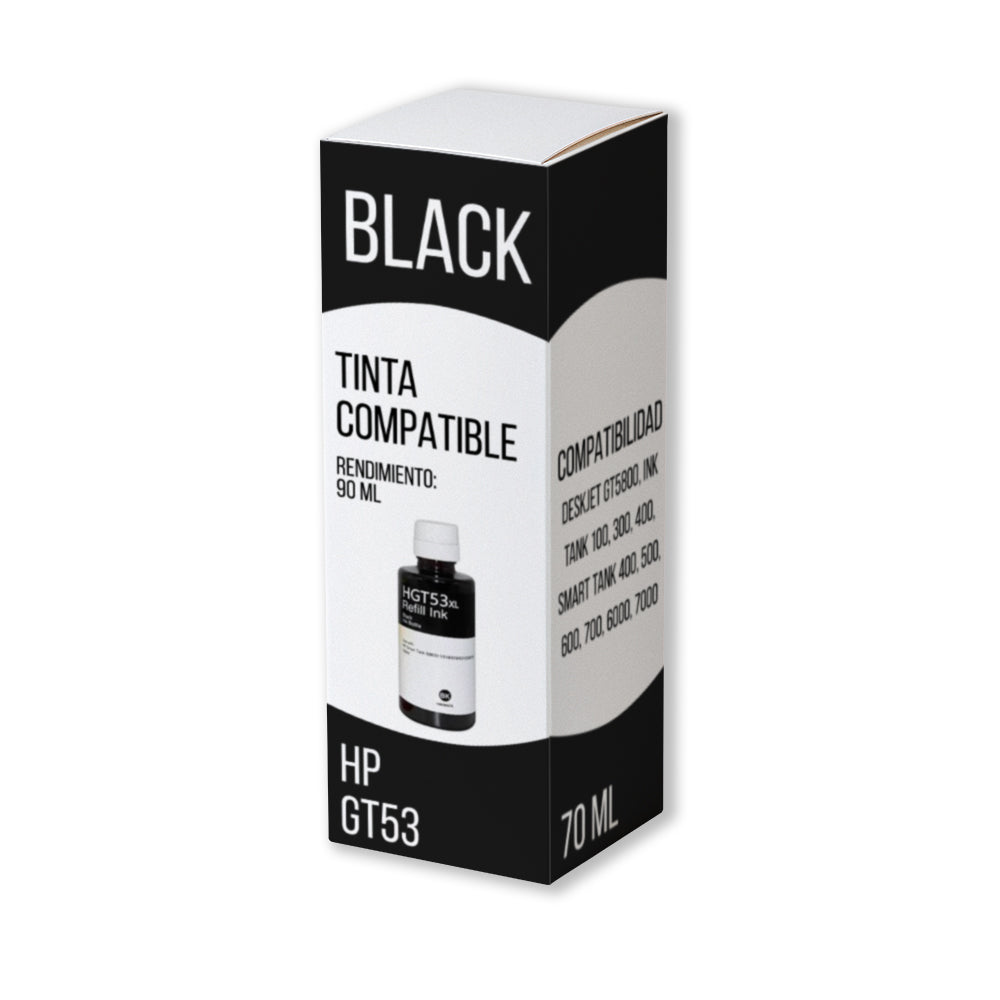 Tinta HP GT53 Negro 1VV22AL 90ml 100, 300 Compatible