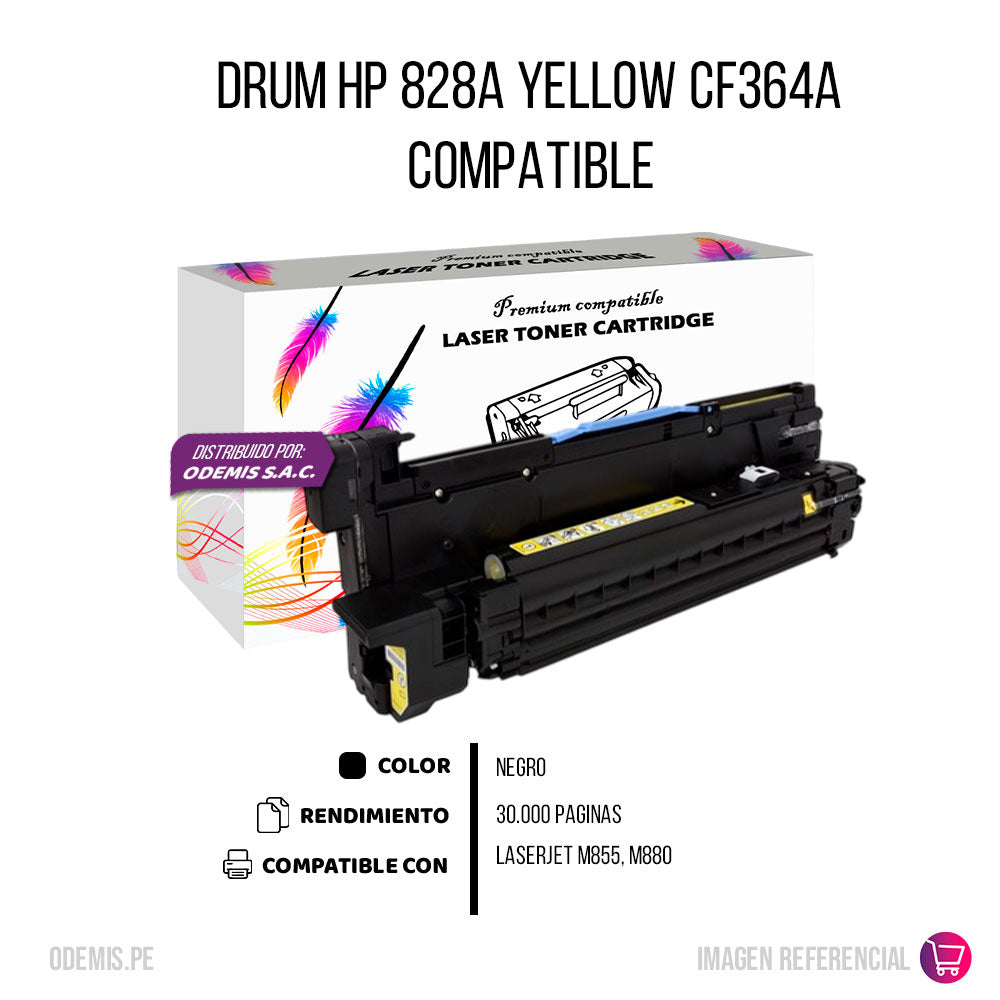 Drum HP 828A Yellow CF364A 30.000 Pág. M855, M880 Compatible