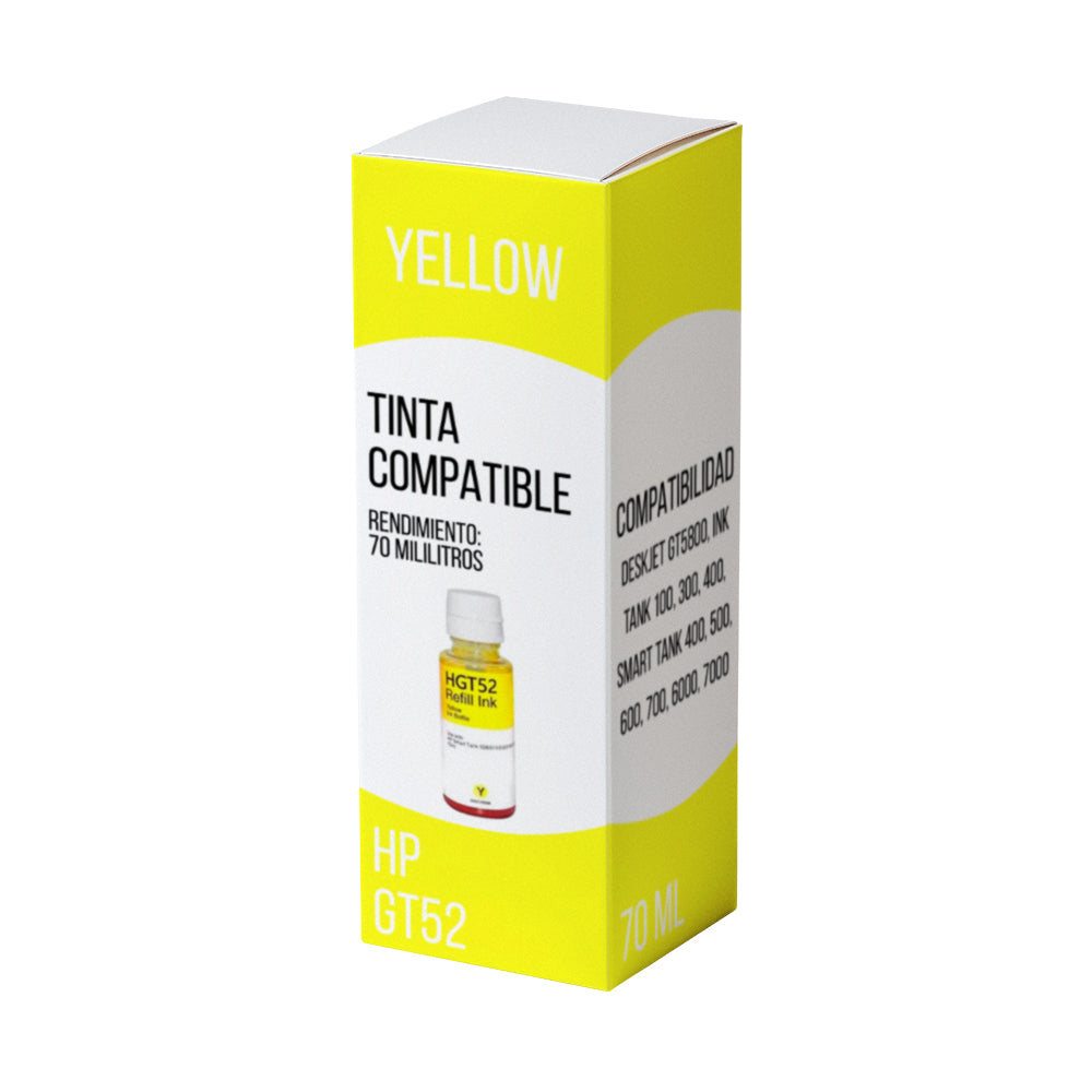 Tinta HP GT52 Yellow M0H56AL 70ml 115, 410 Compatible