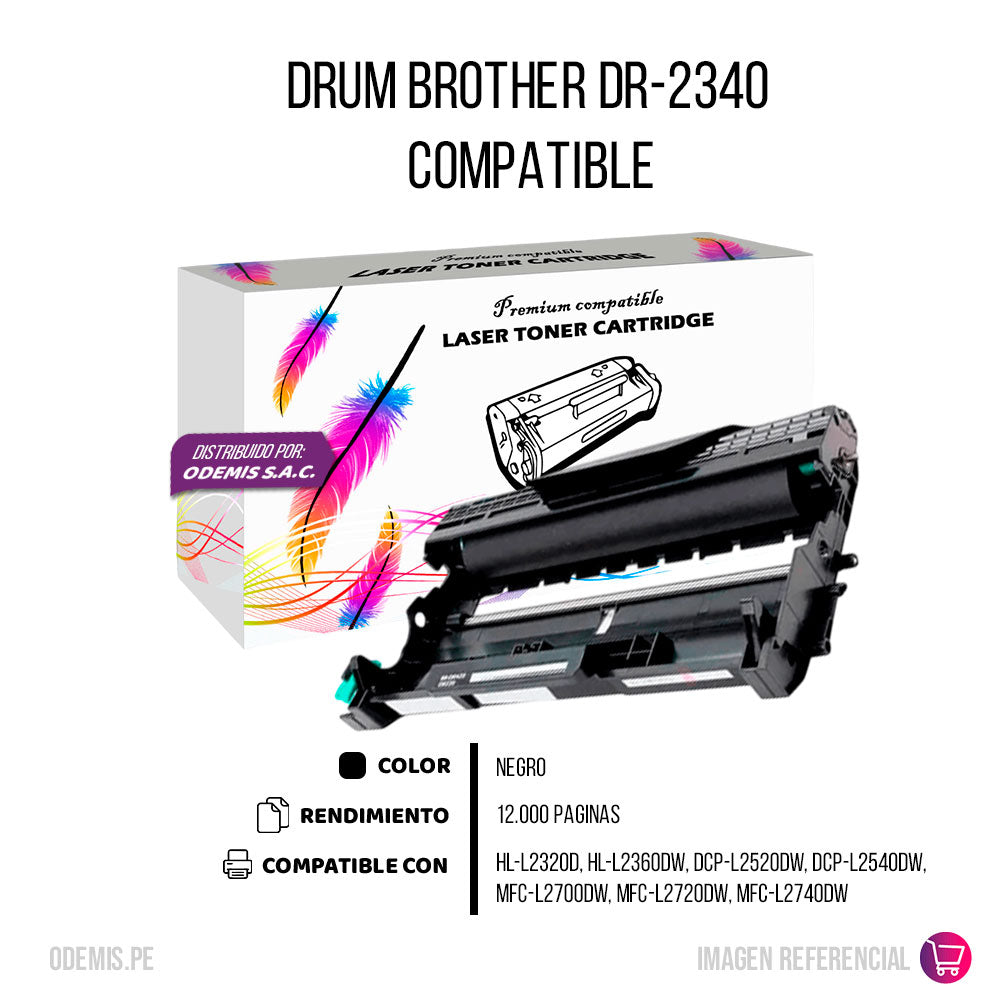 Drum Brother DR-2340 Negro 12000 Pág. DCP-L2540DW Compatible